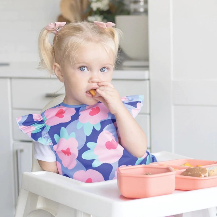 Bavoir volant Mess-proof - Bleu Floral Tiny Twinkle 6m+ Bavoir 