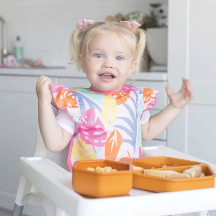 Bavoir volant Mess-proof - Palmier Rose Tiny Twinkle 6m+ Bavoir