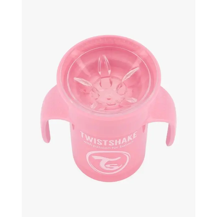 Tasse 360° Twistshake Anti-fuites 230ml 6m+ Rose Vaisselle bébé