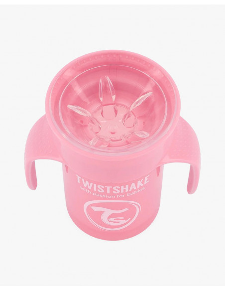 Tasse 360° Twistshake Anti-fuites 230ml 6m+ Rose Vaisselle bébé