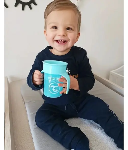 Tasse 360° Twistshake Anti-fuites 230ml 6m+ Bleu Vaisselle bébé 2