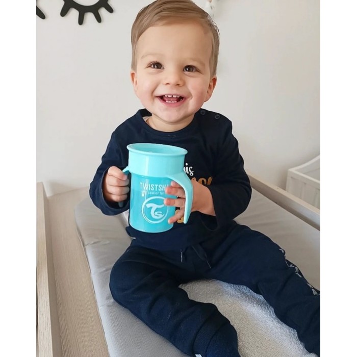 Tasse 360° Twistshake Anti-fuites 230ml 6m+ Bleu Vaisselle bébé