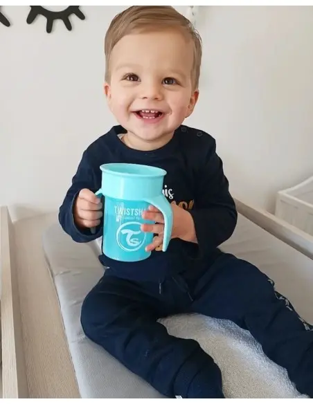 Tasse 360° Twistshake Anti-fuites 230ml 6m+ Bleu Vaisselle bébé