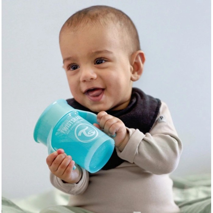 Tasse 360° Twistshake Anti-fuites 230ml 6m+ Bleu Vaisselle bébé