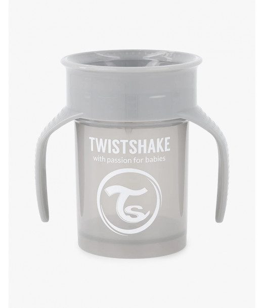 Tasse 360° Twistshake Anti-fuites 230ml 6m+ Gris Vaisselle bébé