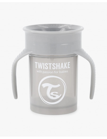 Tasse 360° Twistshake Anti-fuites 230ml 6m+ Gris Vaisselle bébé