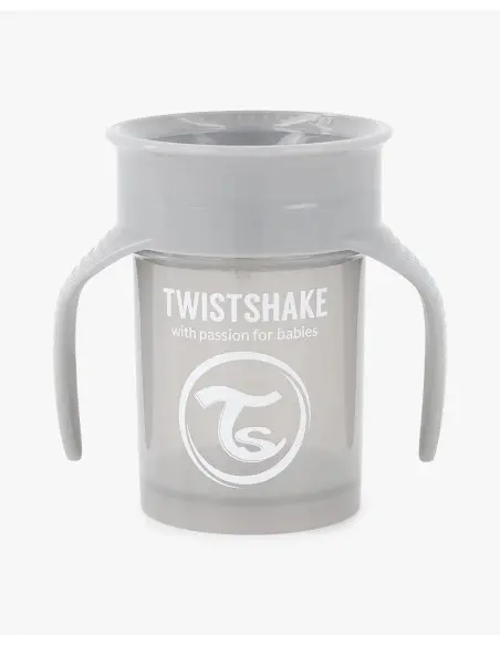 Tasse 360° Twistshake Anti-fuites 230ml 6m+ Gris Vaisselle bébé