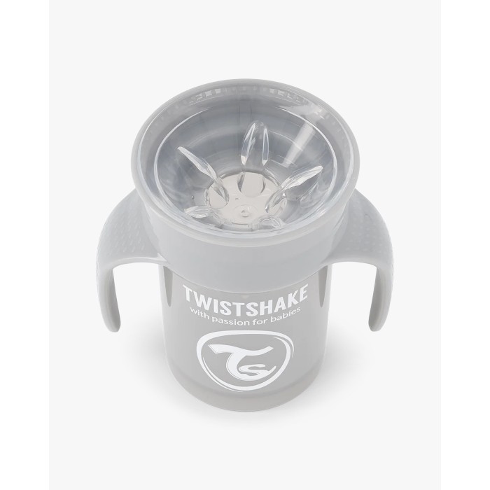 Tasse 360° Twistshake Anti-fuites 230ml 6m+ Gris Vaisselle bébé