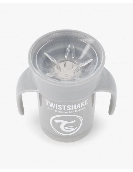Tasse 360° Twistshake Anti-fuites 230ml 6m+ Gris Vaisselle bébé