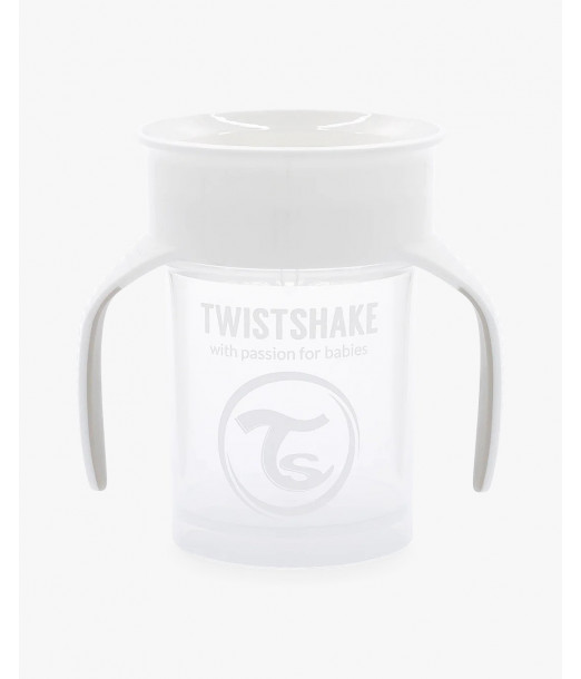 Tasse 360° Twistshake Anti-fuites 230ml 6m+ Blanc Vaisselle