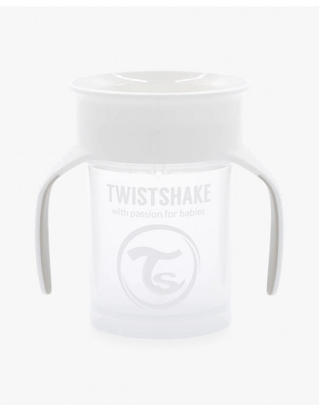 Tasse 360° Twistshake Anti-fuites 230ml 6m+ Blanc Vaisselle