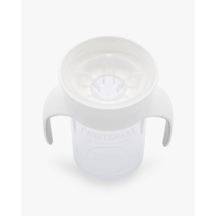 Tasse 360° Twistshake Anti-fuites 230ml 6m+ Blanc Vaisselle