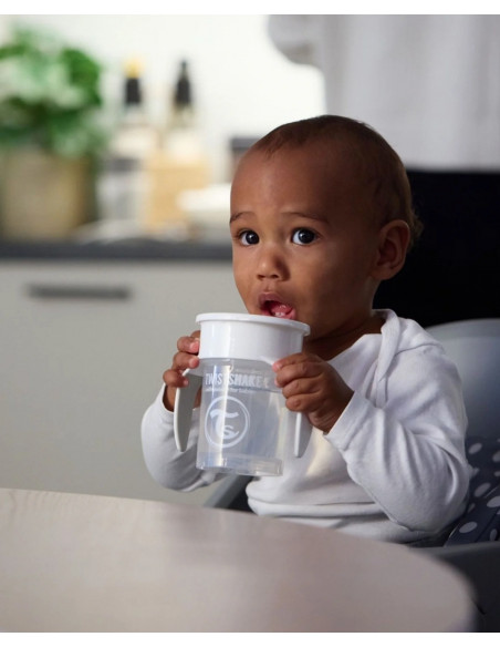 Tasse 360° Twistshake Anti-fuites 230ml 6m+ Blanc Vaisselle
