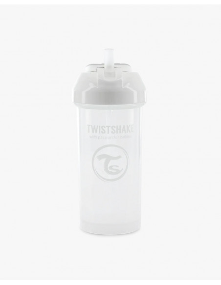Tasse à Paille Twistshake Anti-fuites 360ml 6m+ Blanc Vaisselle