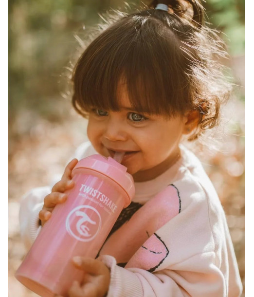 Tasse à Paille Twistshake Anti-fuites 360ml 6m+ Pearl Pink 2