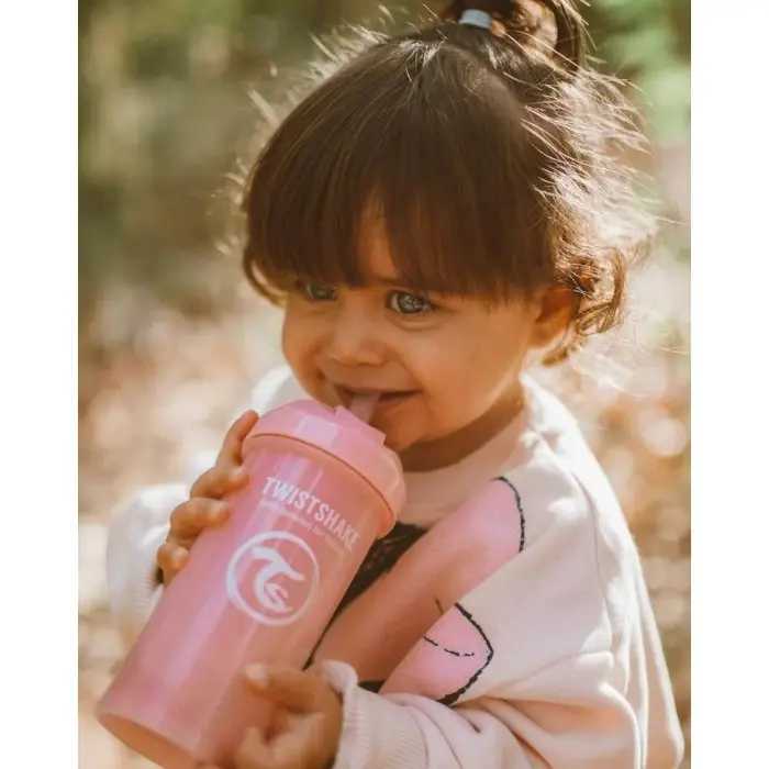 Tasse à Paille Twistshake Anti-fuites 360ml 6m+ Pearl Pink