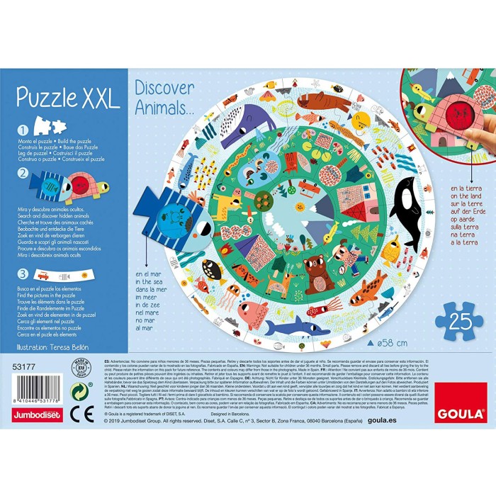 Puzzle XXL Rond Animaux Goula 3ans+ 3 - 5 ans - Goula Maroc