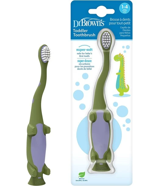Dr Brown's toothbrush from 1 to 4 years — dinosaur 2