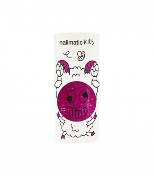 Vernis à Ongles pour Enfant – Framboise transparent pailleté