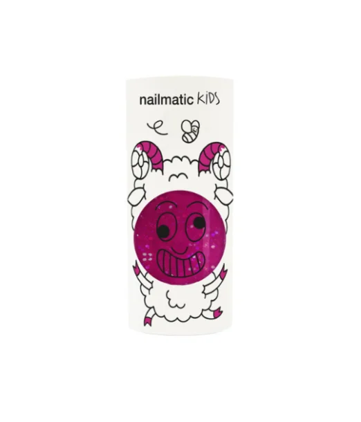 Vernis à Ongles pour Enfant – Framboise transparent pailleté