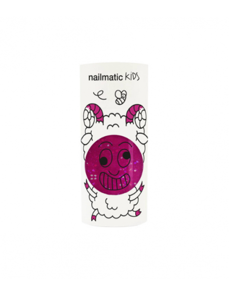 Vernis à Ongles pour Enfant – Framboise transparent pailleté