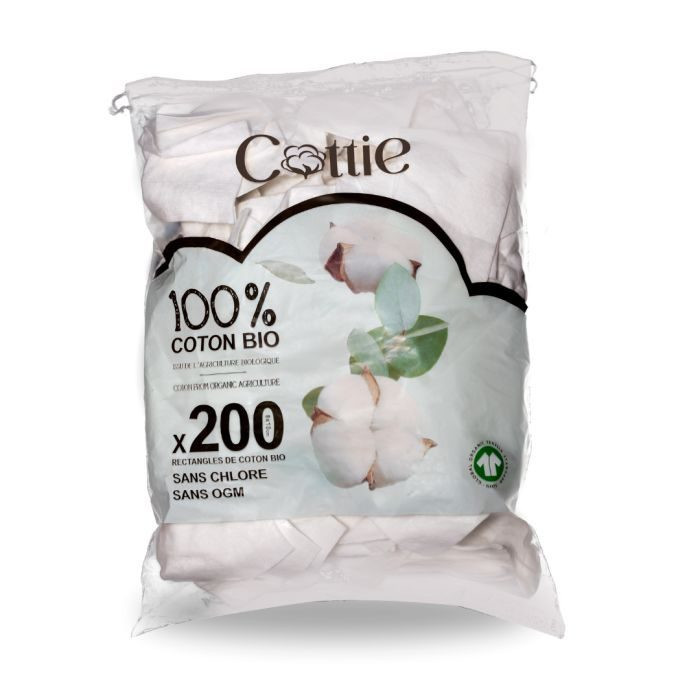 Coton Pads Bio Cottie 200 Unités Accessoires de toilette - 
