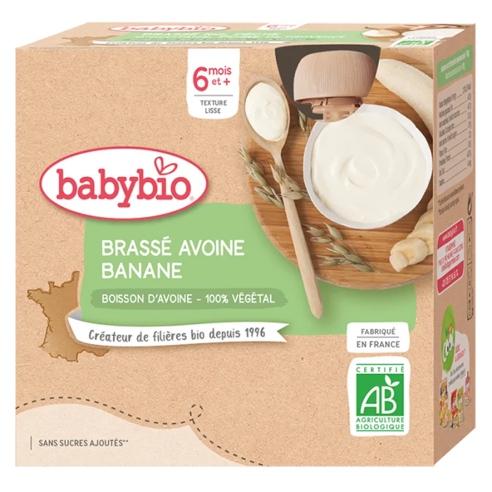 Babybio Brassé Avoine Banane 6m+ Céréales & Compotes - Babybio