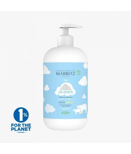 Biarritz Gel Lavant Surgras Certifié BIO 500ml Cheveux & Corps 