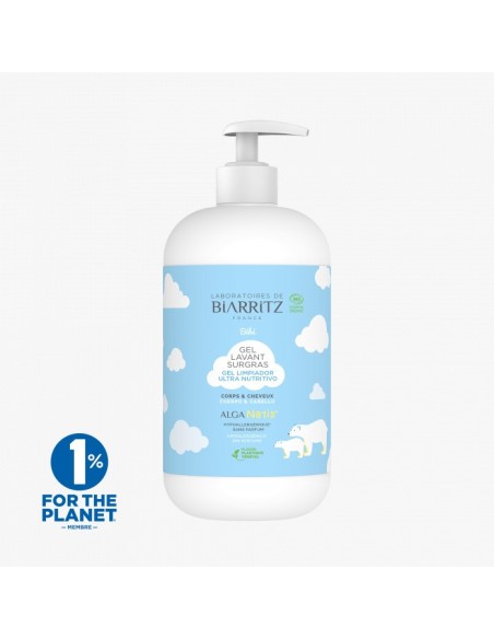 Biarritz Gel Lavant Surgras Certifié BIO 500ml Cheveux & Corps 