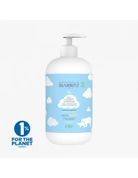 Biarritz Gel Lavant Surgras Certifié BIO 500ml Cheveux & Corps 