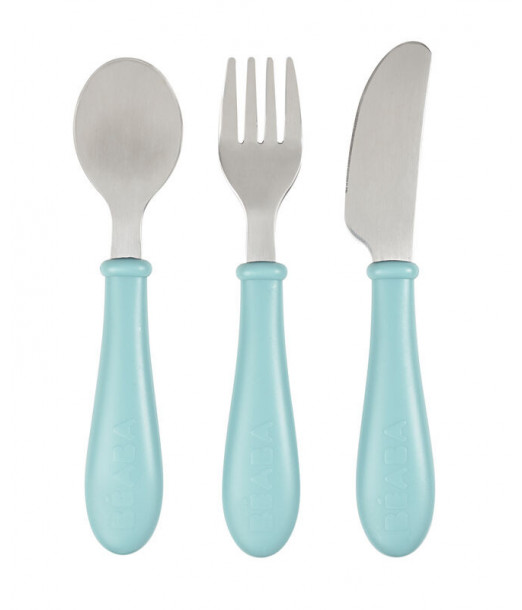 Set 3 Couverts Inox Airy Green Béaba, Univers Bébé - Puériculture Maroc