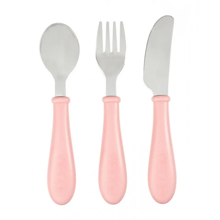 Set 3 Couverts Inox Old Pink Béaba