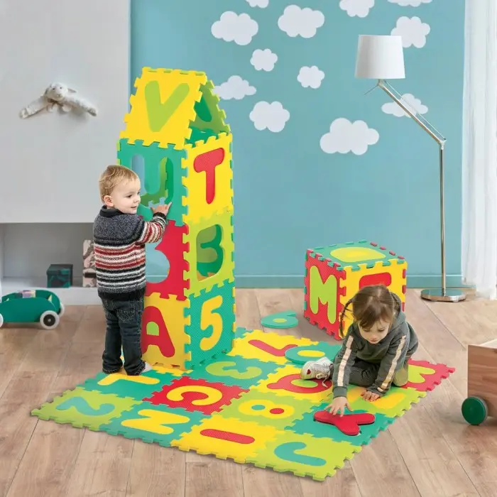 Ludi Grand tapis Lettres et Chiffres 180x180cm Tapis d'éveil -