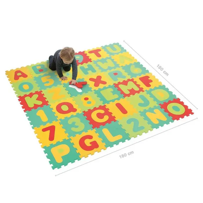 Ludi Grand tapis Lettres et Chiffres 180x180cm Tapis d'éveil -