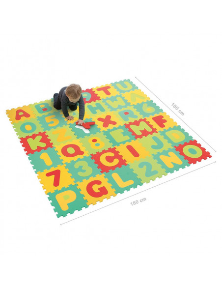 Ludi Grand tapis Lettres et Chiffres 180x180cm Tapis d'éveil -