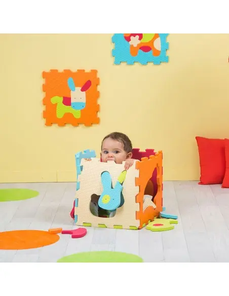 Ludi foam play mat animal tiles 120x120 cm — photo 9