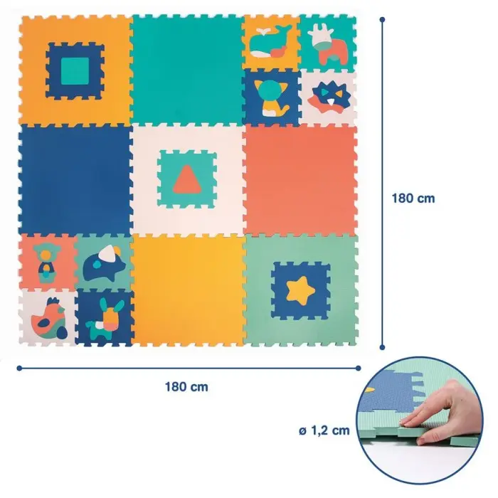 Ludi Tapis Mousse Jumbo XXL 180x180cm Tapis d'éveil - Ludi