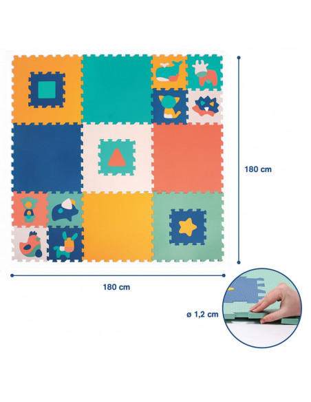 Ludi Tapis Mousse Jumbo XXL 180x180cm Tapis d'éveil - Ludi