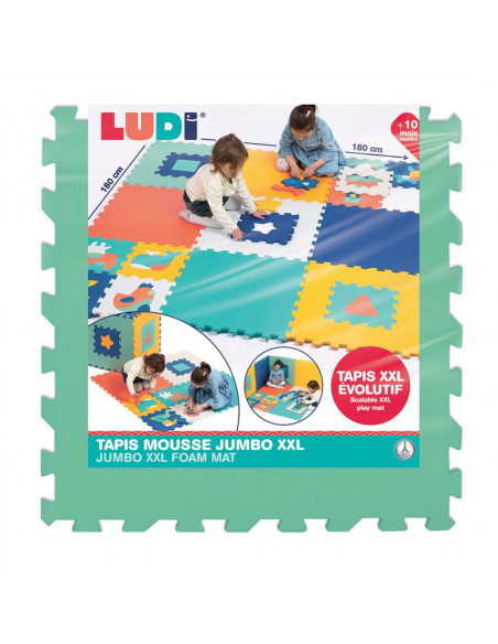 Ludi Tapis Mousse Jumbo XXL 180x180cm Tapis d'éveil - Ludi