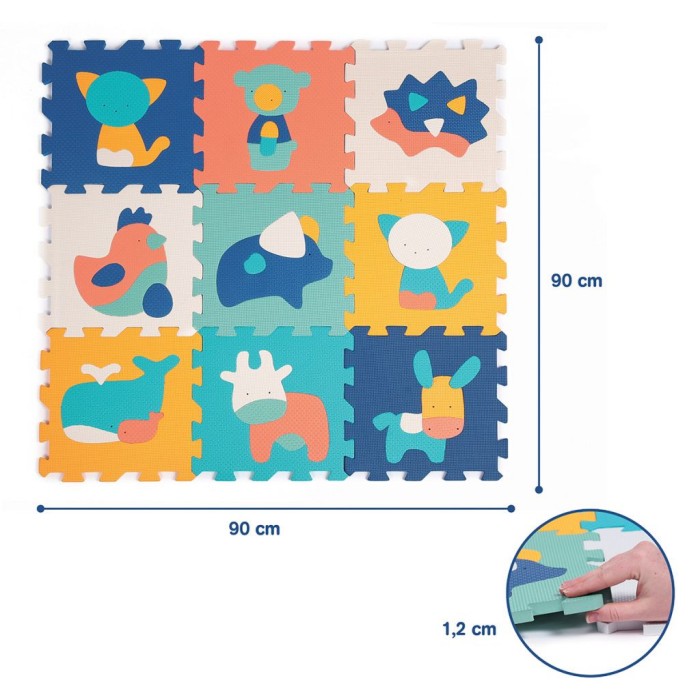 Ludi Tapis Dalles Animaux 90x90cm Tapis d'éveil - Ludi Maroc