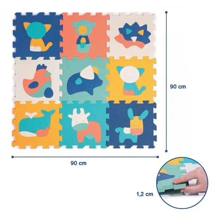 Ludi Tapis Dalles Animaux 90x90cm Tapis d'éveil - Ludi Maroc