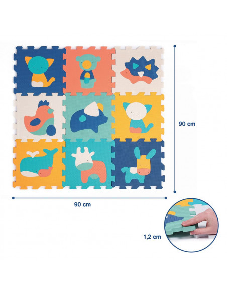 Ludi Tapis Dalles Animaux 90x90cm Tapis d'éveil - Ludi Maroc