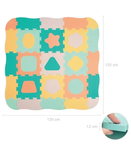 Ludi Tapis dalles géométrique pastel 120x120cm Tapis d'éveil - 2