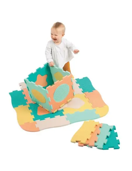 Ludi foam play mat pastel geometric tiles 120x120 cm — photo 3