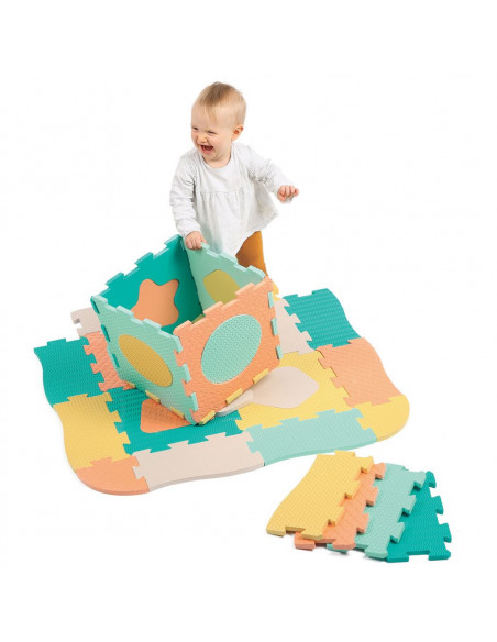 Ludi Tapis dalles géométrique pastel 120x120cm Tapis d'éveil -