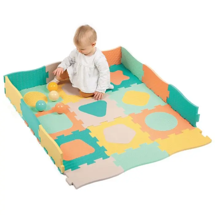 Ludi Tapis dalles géométrique pastel 120x120cm Tapis d'éveil -