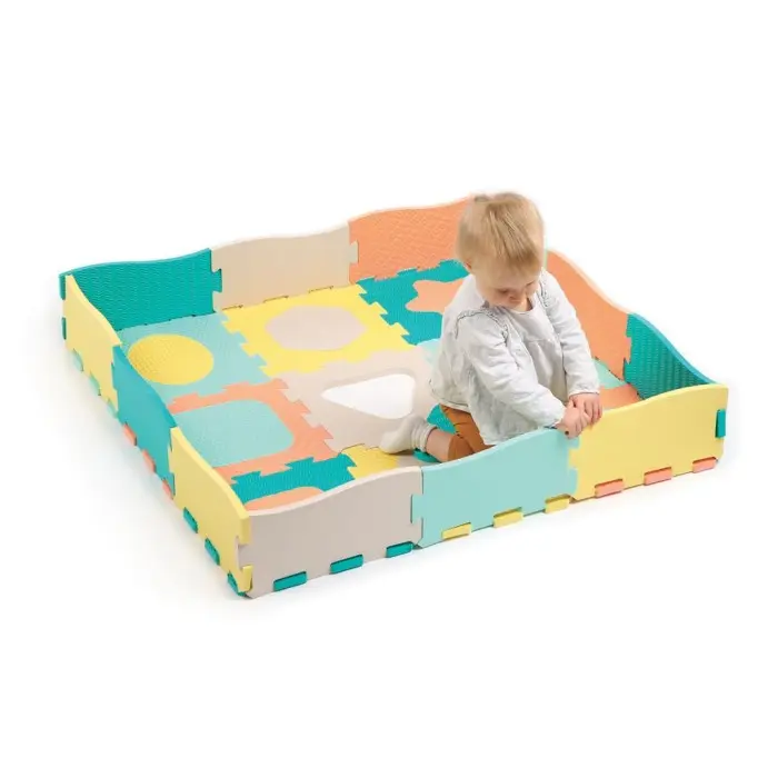 Ludi Tapis dalles géométrique pastel 120x120cm Tapis d'éveil -