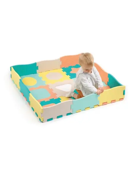Ludi foam play mat pastel geometric tiles 120x120 cm — photo 5