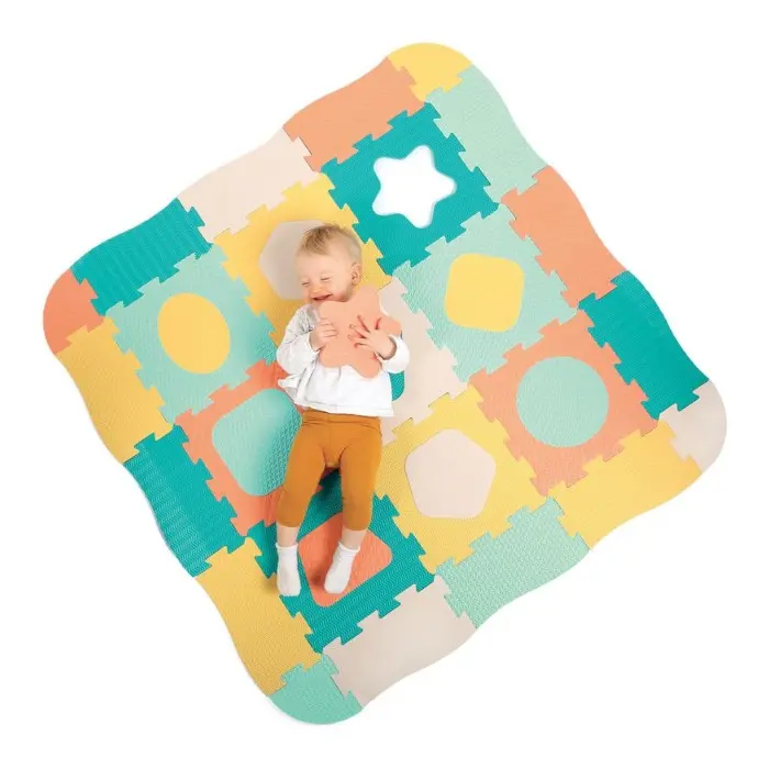 Ludi Tapis dalles géométrique pastel 120x120cm Tapis d'éveil -