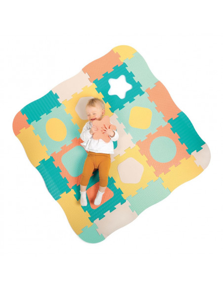 Ludi Tapis dalles géométrique pastel 120x120cm Tapis d'éveil -